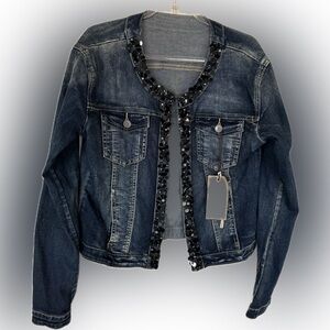 - Carla Giannini French Jeweled Jean Jacket L NWT